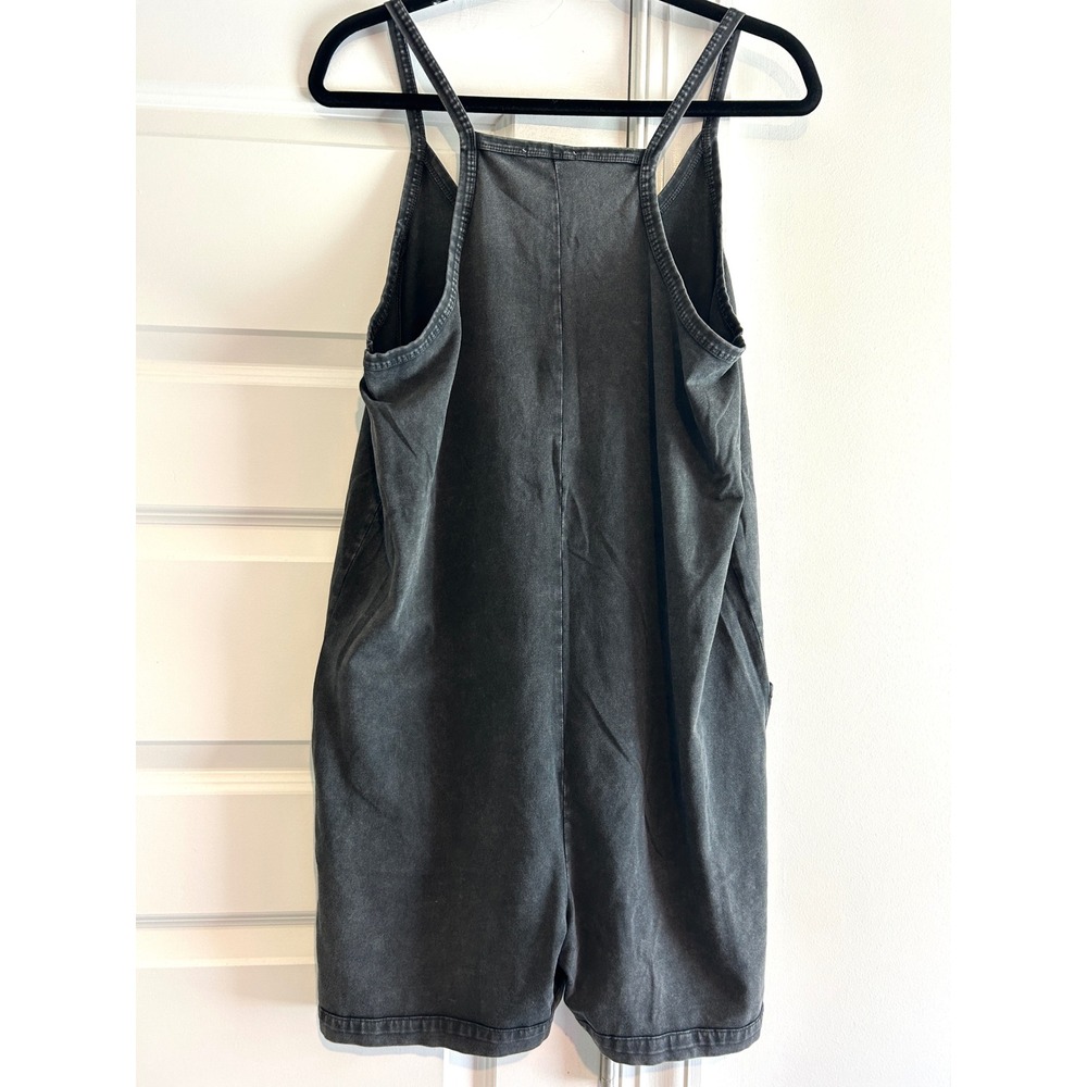 Anthro Sundry Womens Mineral Wash Scoop Neck Romper Charcoal Grey Size S NEW - Picture 2 of 5